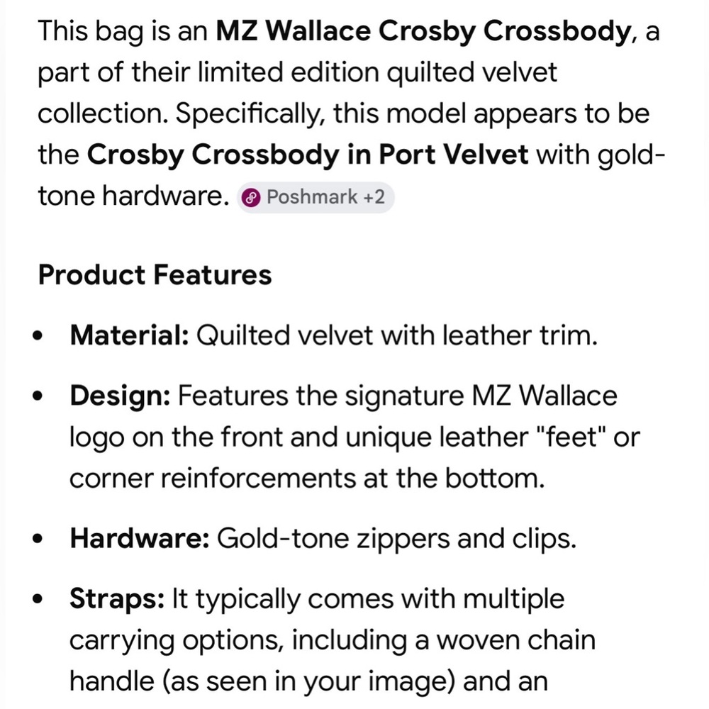 MZ Wallace Velvet Leather HandBag in Velvet - Picture 6 of 10
